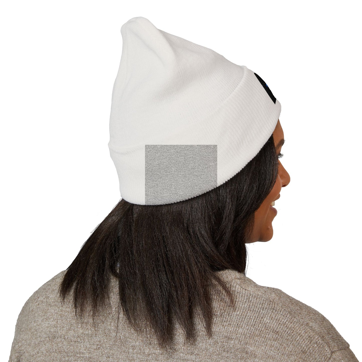 Classic Cuffed Beanie — Embroidered 'Never Stop' Blue Patch Winter Hat