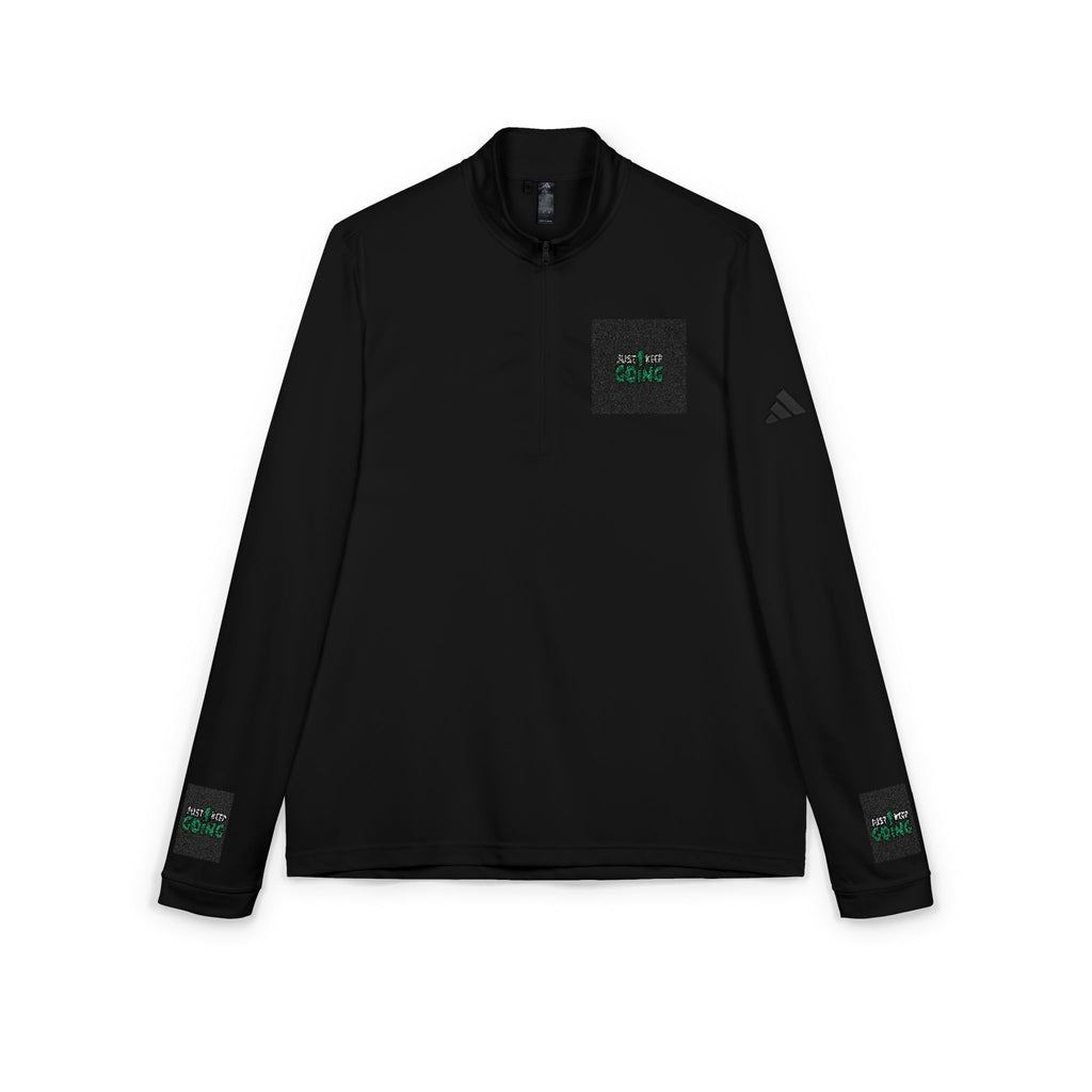 Embroidered Quarter-Zip Pullover — White Athletic Adidas Design