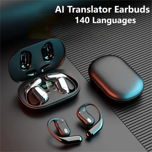 144 Languages Real Time Translator Earbuds Noise Cancelling Bluetooth 5.4 Translation Earphone Smart Voice AI Wireless Headphone - Merit Sell