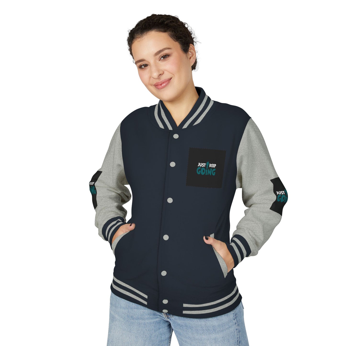 Letterman Jacket — "Just Keep Going" Motivational Varsity Jacket