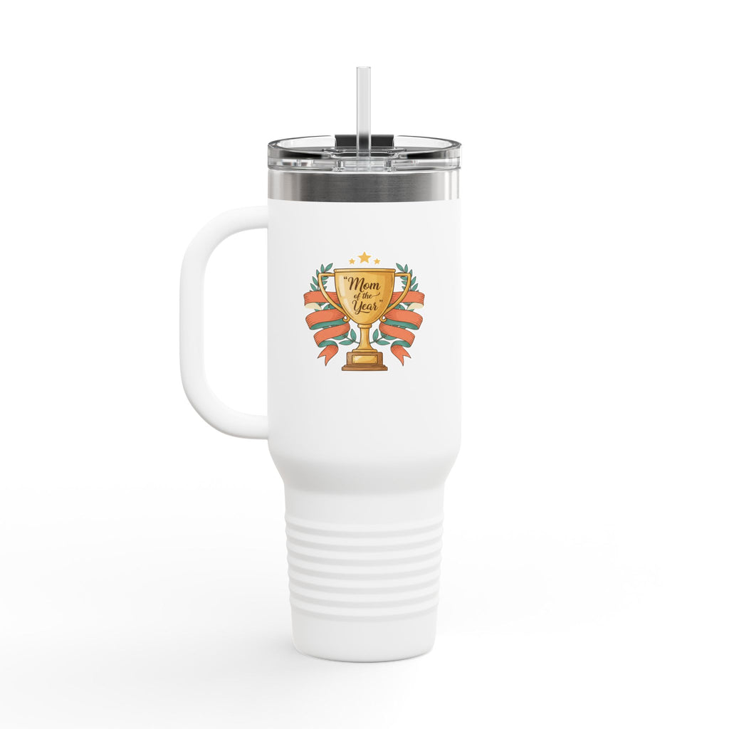 40oz Insulated Travel Mug — "Mom of the Year" Trophy Design