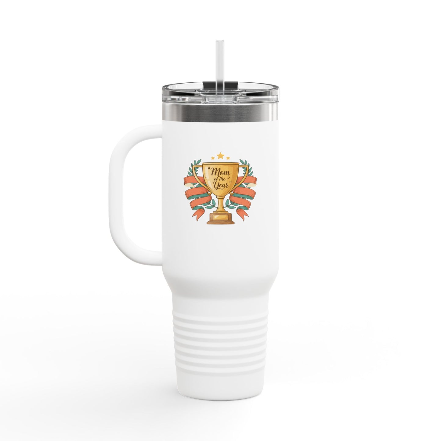 40oz Insulated Travel Mug — "Mom of the Year" Trophy Design