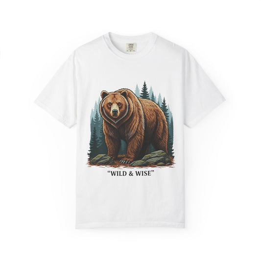 Bear Graphic T-Shirt — "Wild & Wise" Forest Adventure Tee Merit Sell