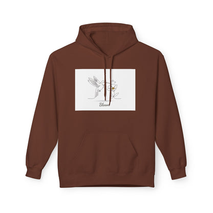 Bloom Hummingbird Hoodie — Floral Minimalist Pullover