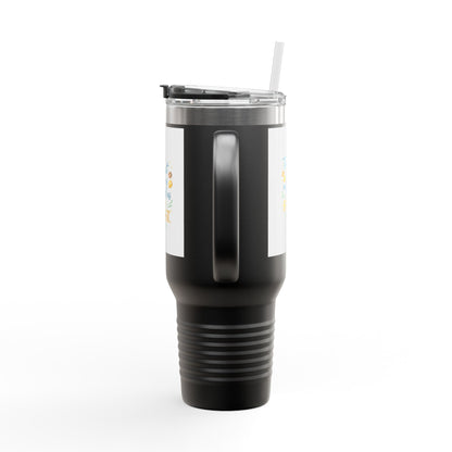 40oz Insulated Travel Mug – “The Last Sip Is As Good As The First” Floral Design