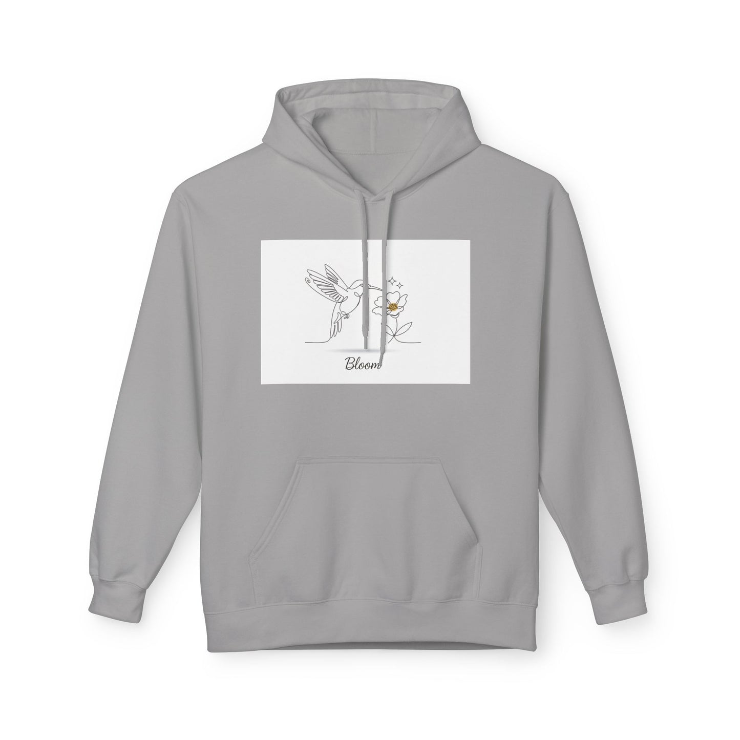Bloom Hummingbird Hoodie — Floral Minimalist Pullover