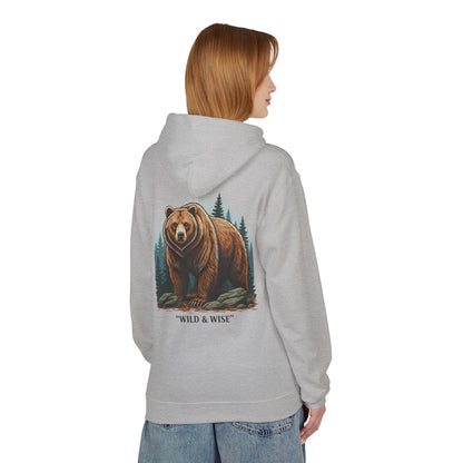 Bear Hoodie — "Wild & Wise" Forest Graphic Pullover