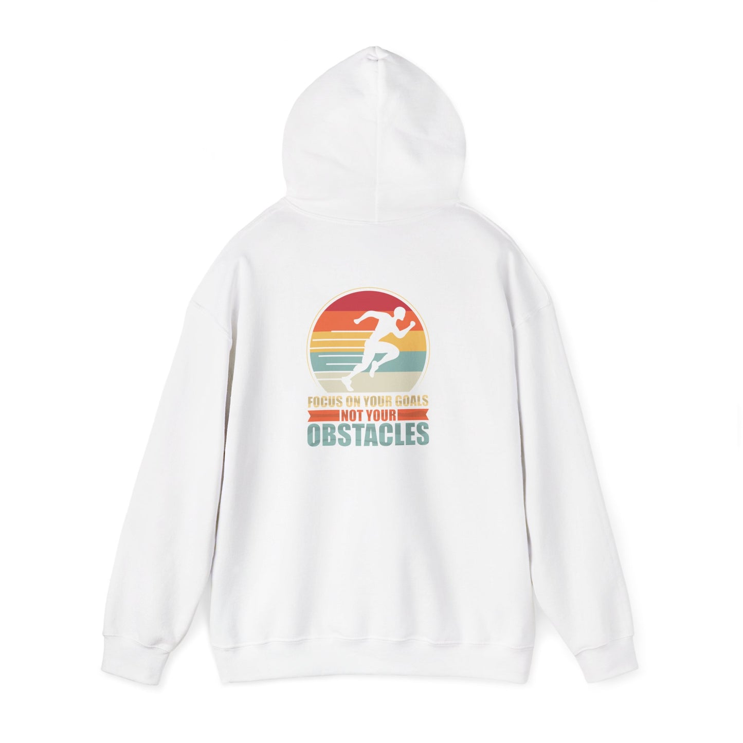 Motivational Hoodie — "Focus On Your Goals Not Your Obstacles" Retro Runner - Merit Sell