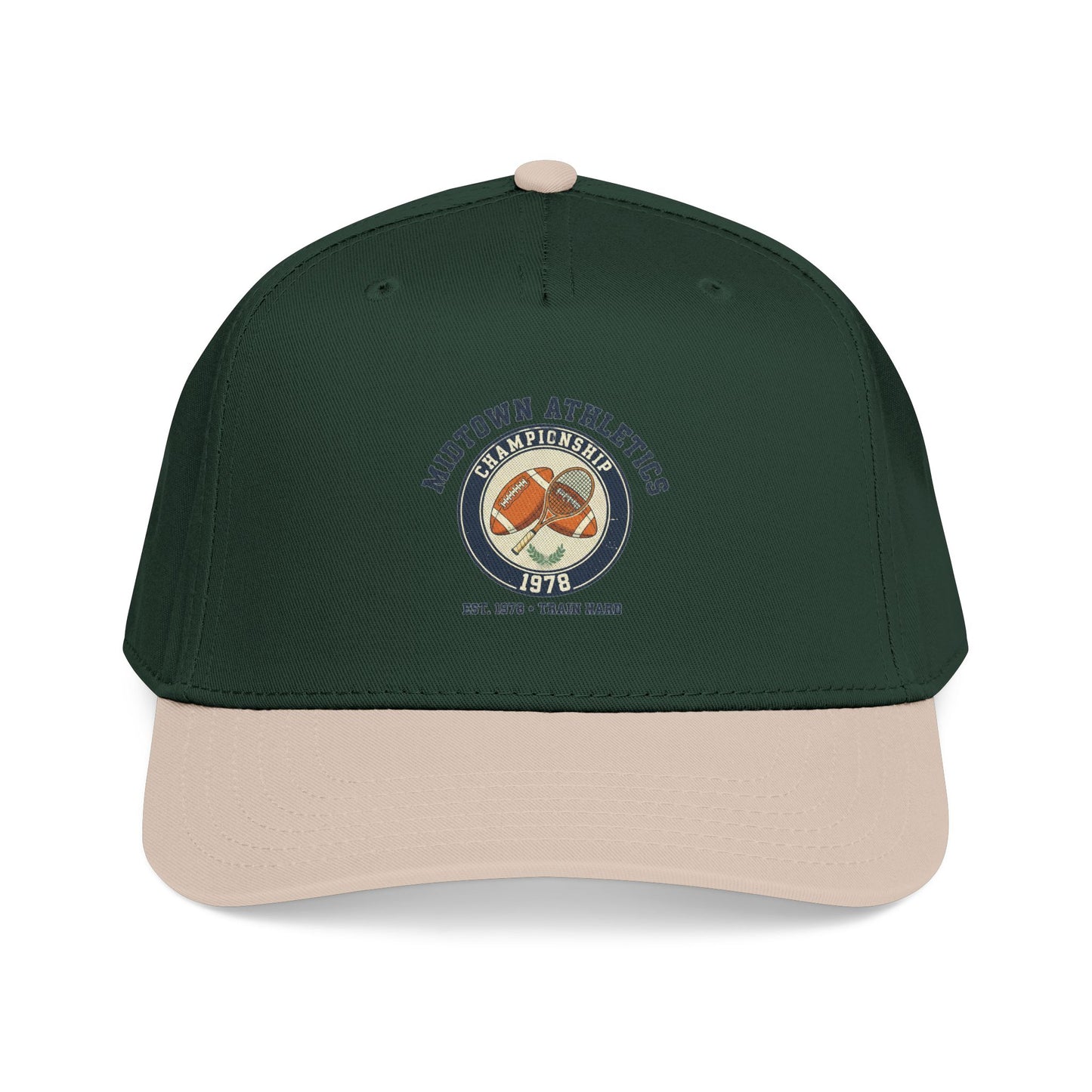 Mid Profile Baseball Cap — Midtown Athletics Vintage Basketball Logo Cap