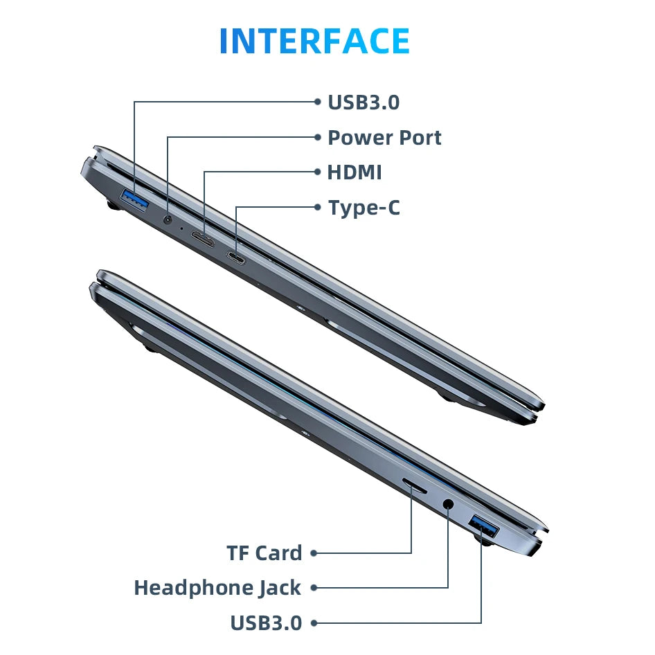 15.6"+7" Dual Screen Laptop Intel Celeron N100 32GB 16GB DDR4 RGB Backlit Keyboard Computer Notebook Laptops Touch Screen - Merit Sell