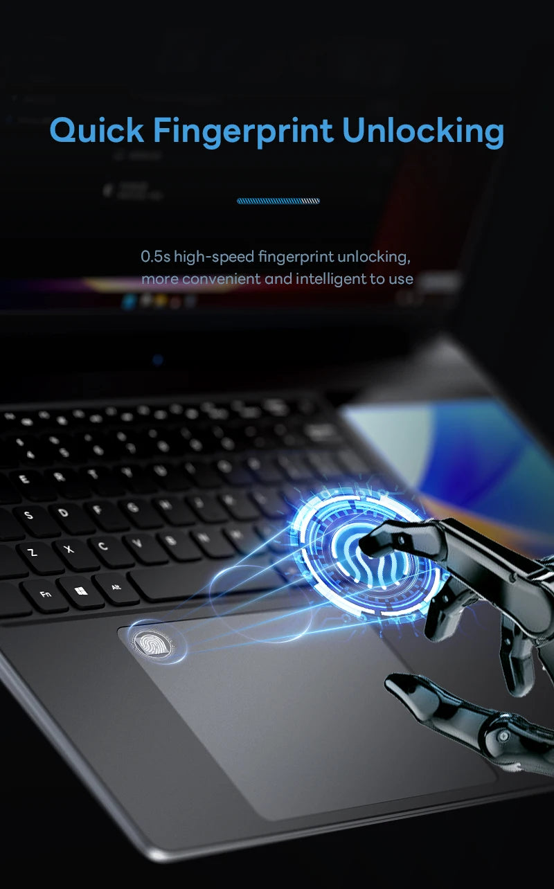 15.6"+7" Dual Screen Laptop Intel Celeron N100 32GB 16GB DDR4 RGB Backlit Keyboard Computer Notebook Laptops Touch Screen - Merit Sell