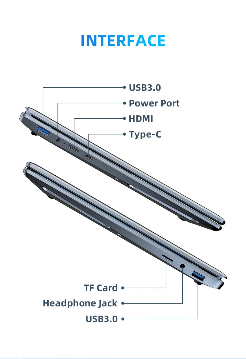 15.6"+7" Dual Screen Laptop Intel Celeron N100 32GB 16GB DDR4 RGB Backlit Keyboard Computer Notebook Laptops Touch Screen - Merit Sell