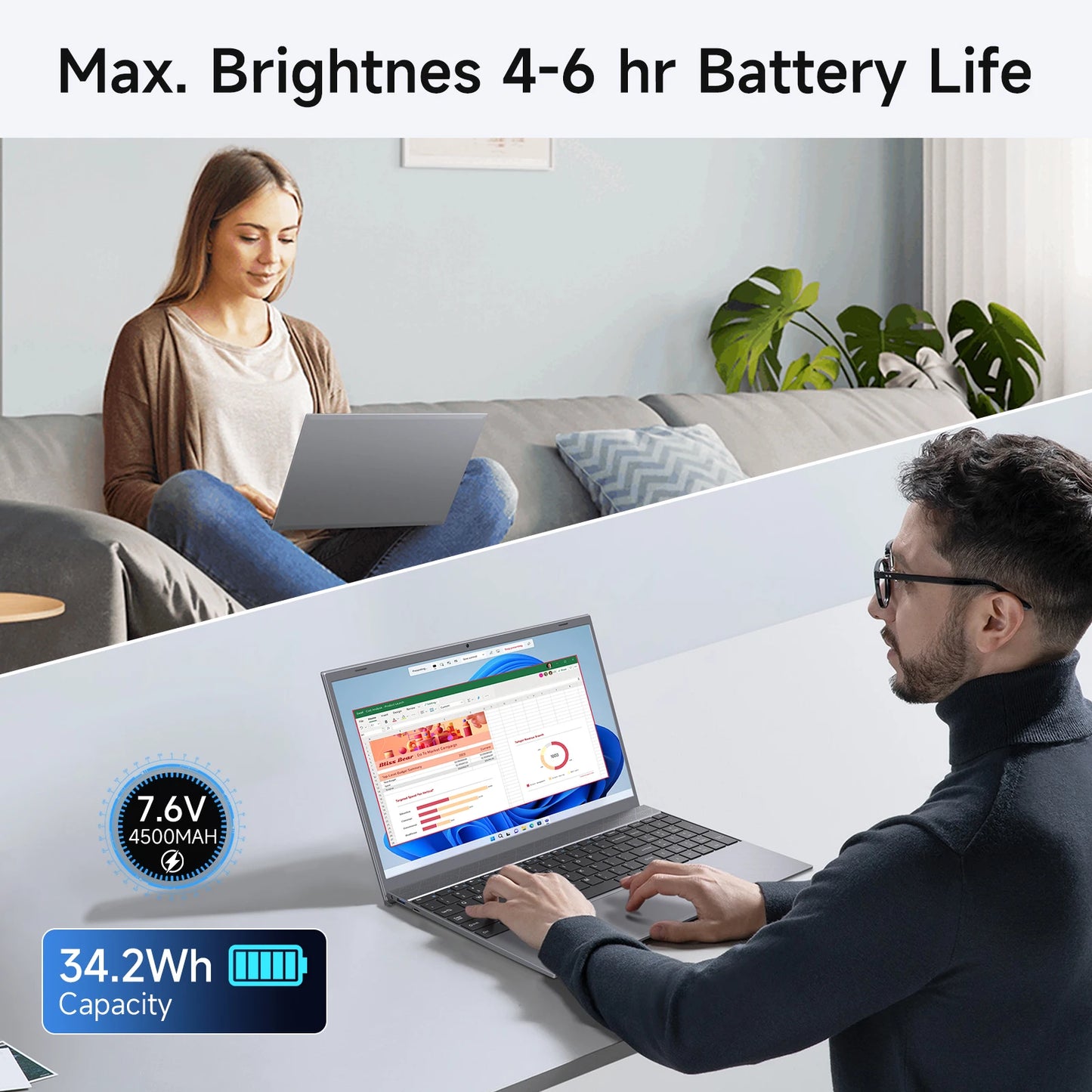 15.6 Inch Laptop J3710 8GB RAM 256GB SSD Windows 11 For Students And Business - Merit Sell