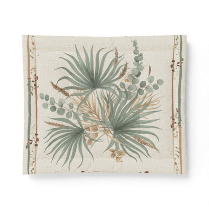 Botanical Palm Cotton Comforter – Neutral Green Leaf Bedding