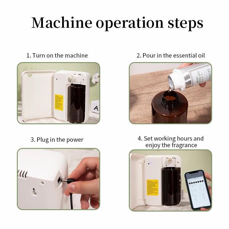 1500m³ Bluetooth Diffuser Electric Smell for Home Perfume Essential Oils Air Freshener 500ML Capacity HVAC Fragrance Flavoring - Merit Sell