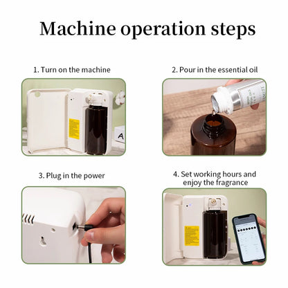 1500m³ Bluetooth Diffuser Electric Smell for Home Perfume Essential Oils Air Freshener 500ML Capacity HVAC Fragrance Flavoring - Merit Sell