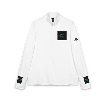 Embroidered Quarter-Zip Pullover — White Athletic Adidas Design