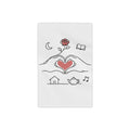 Beach Towel — Heart Hands Rose Design (Moon, Book, Tea, Home Icons)
