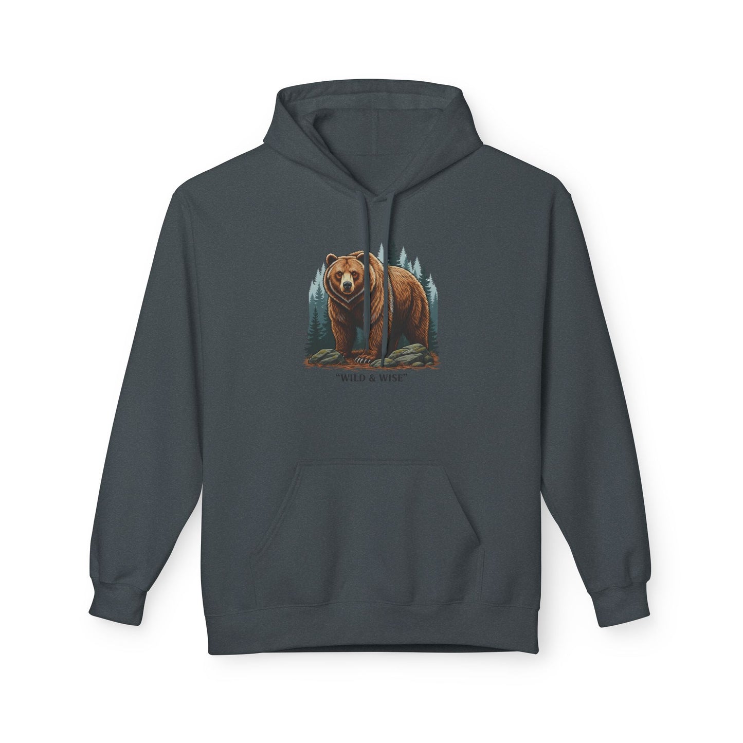 Bear Hoodie — "Wild & Wise" Forest Graphic Pullover