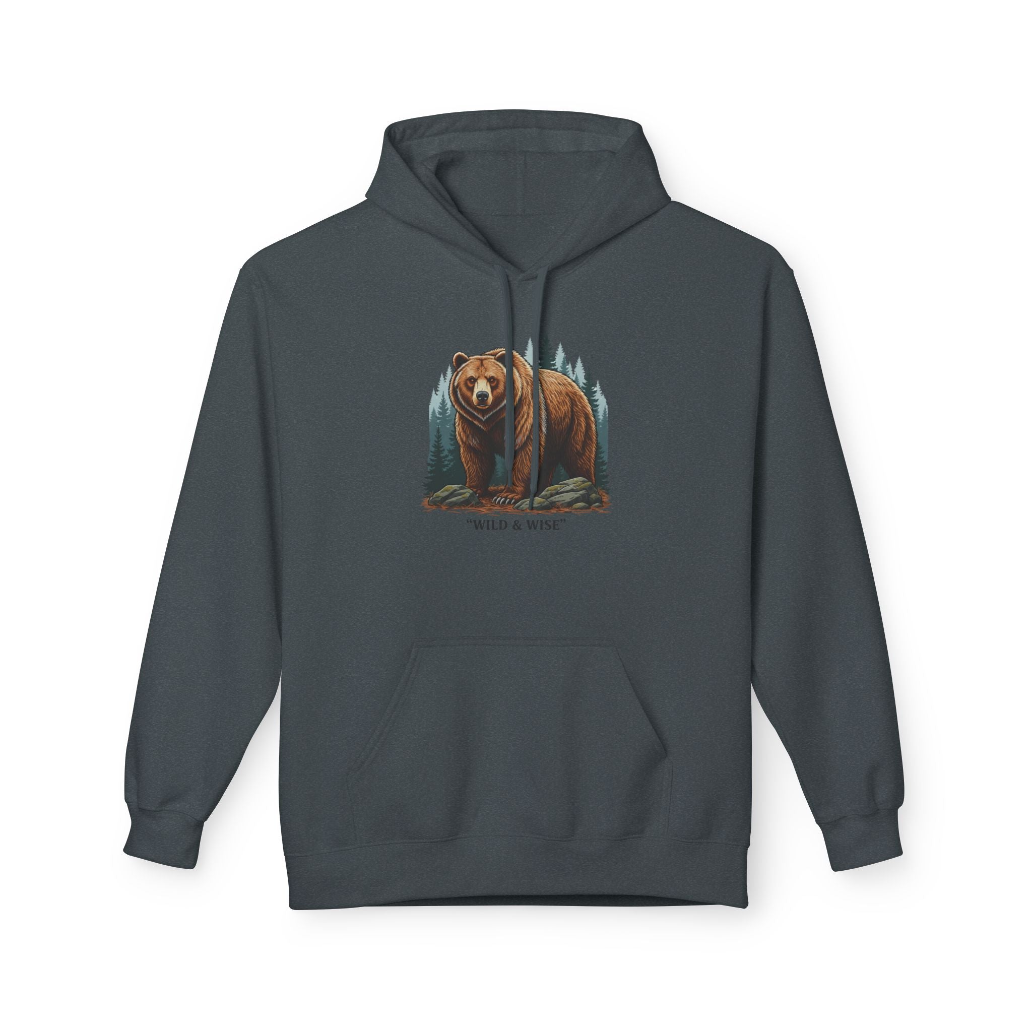 Bear Hoodie — "Wild & Wise" Forest Graphic Pullover