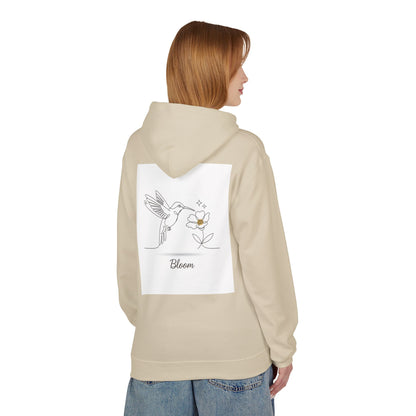 Bloom Hummingbird Hoodie — Floral Minimalist Pullover