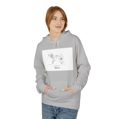Bloom Hummingbird Hoodie — Floral Minimalist Pullover