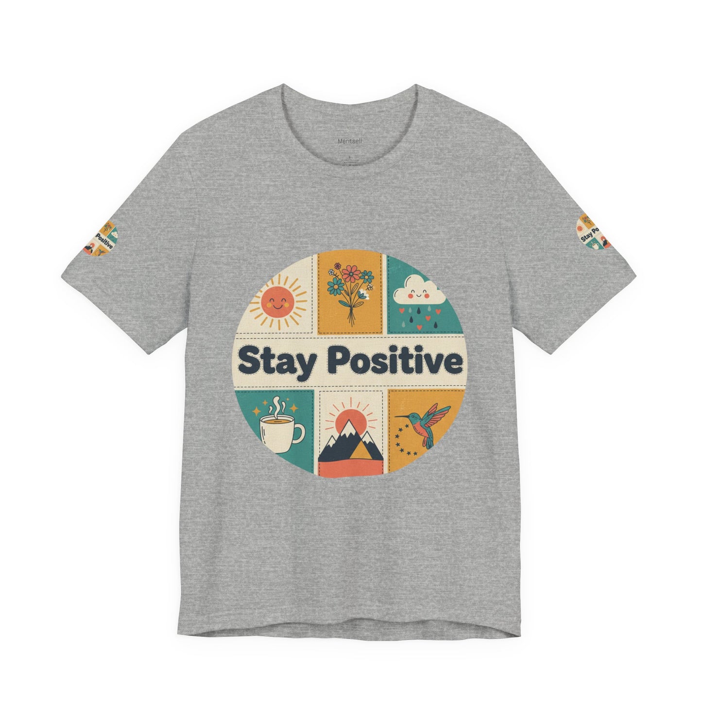 Stay Positive Graphic Tee — Retro Sunshine Inspirational T‑Shirt