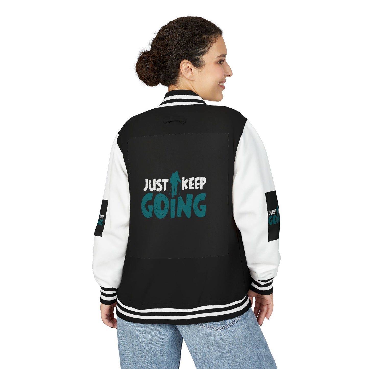 Letterman Jacket — "Just Keep Going" Motivational Varsity Jacket