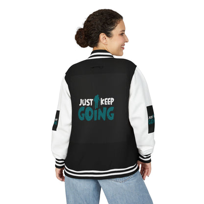Letterman Jacket — "Just Keep Going" Motivational Varsity Jacket