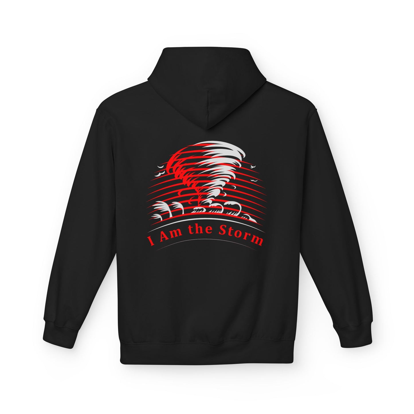 I Am the Storm Hoodie — Red Tornado Graphic Hoodie