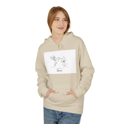 Bloom Hummingbird Hoodie — Floral Minimalist Pullover