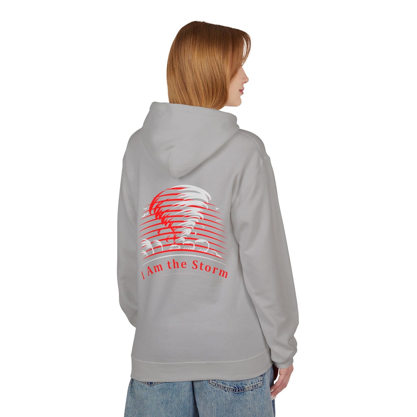 I Am the Storm Hoodie — Red Tornado Graphic Hoodie