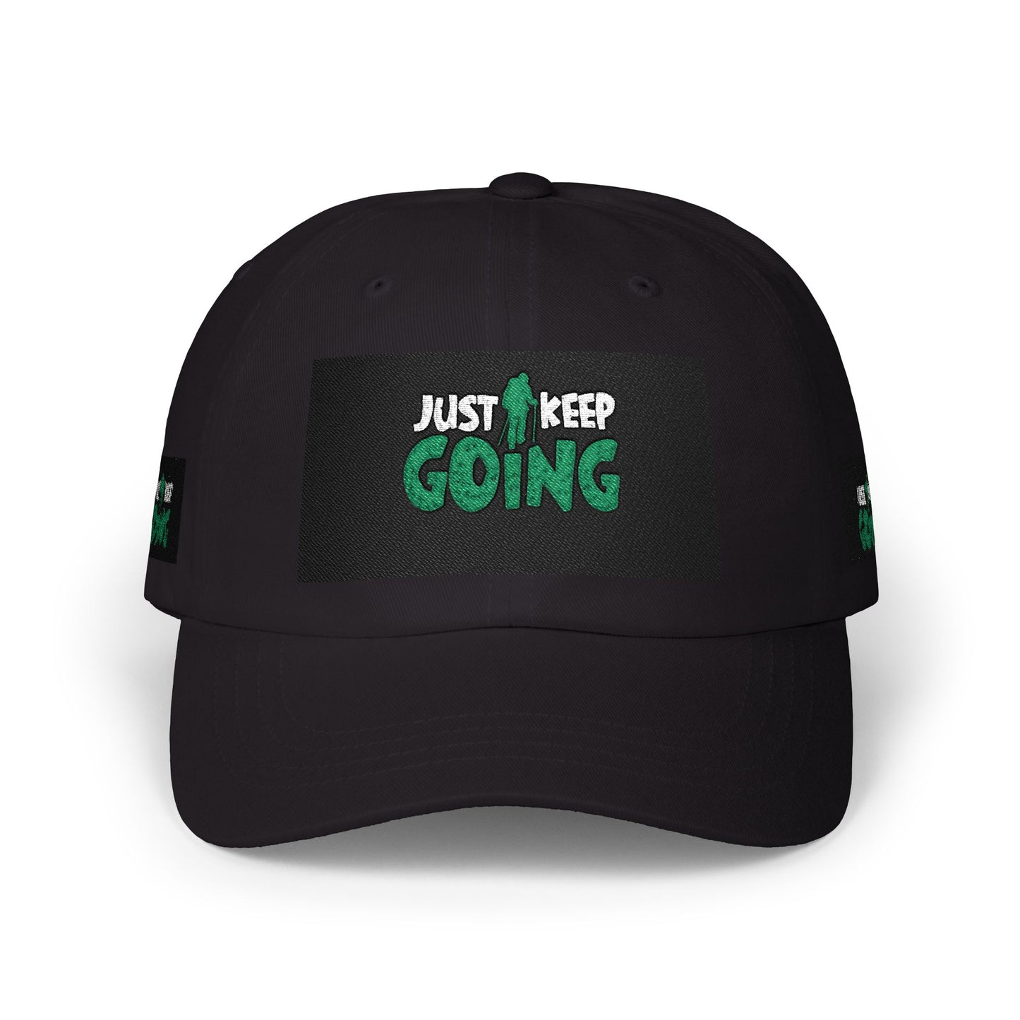 Dad Cap — "Just Keep Going" Embroidered Motivational Hat