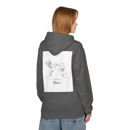 Bloom Hummingbird Hoodie — Floral Minimalist Pullover
