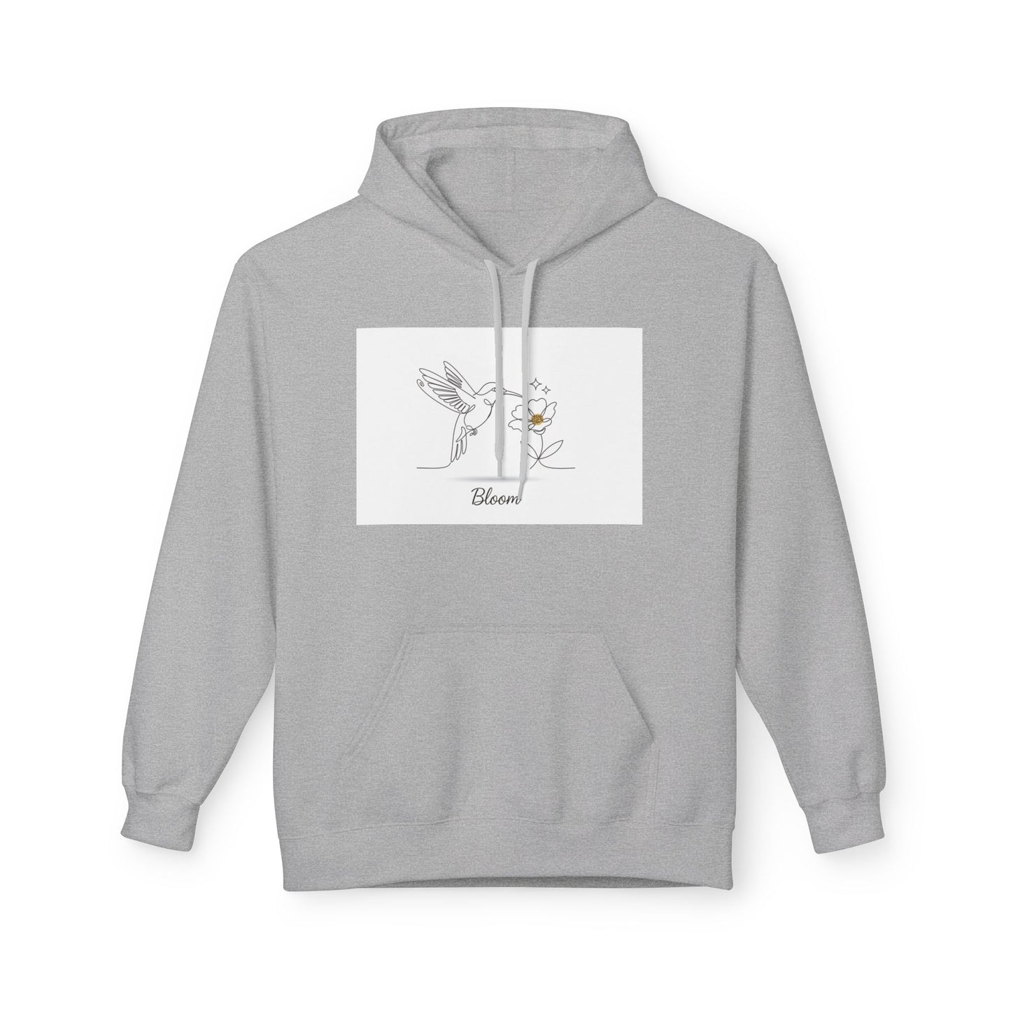 Bloom Hummingbird Hoodie — Floral Minimalist Pullover