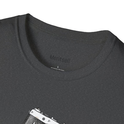 Photography & Coffee Graphic Tee — Camera, Notebook, Coffee Cup Design