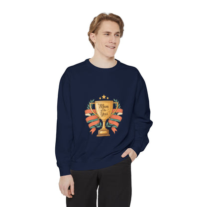 Sweatshirt — "Mom of the Year" Trophy Graphic Crewneck