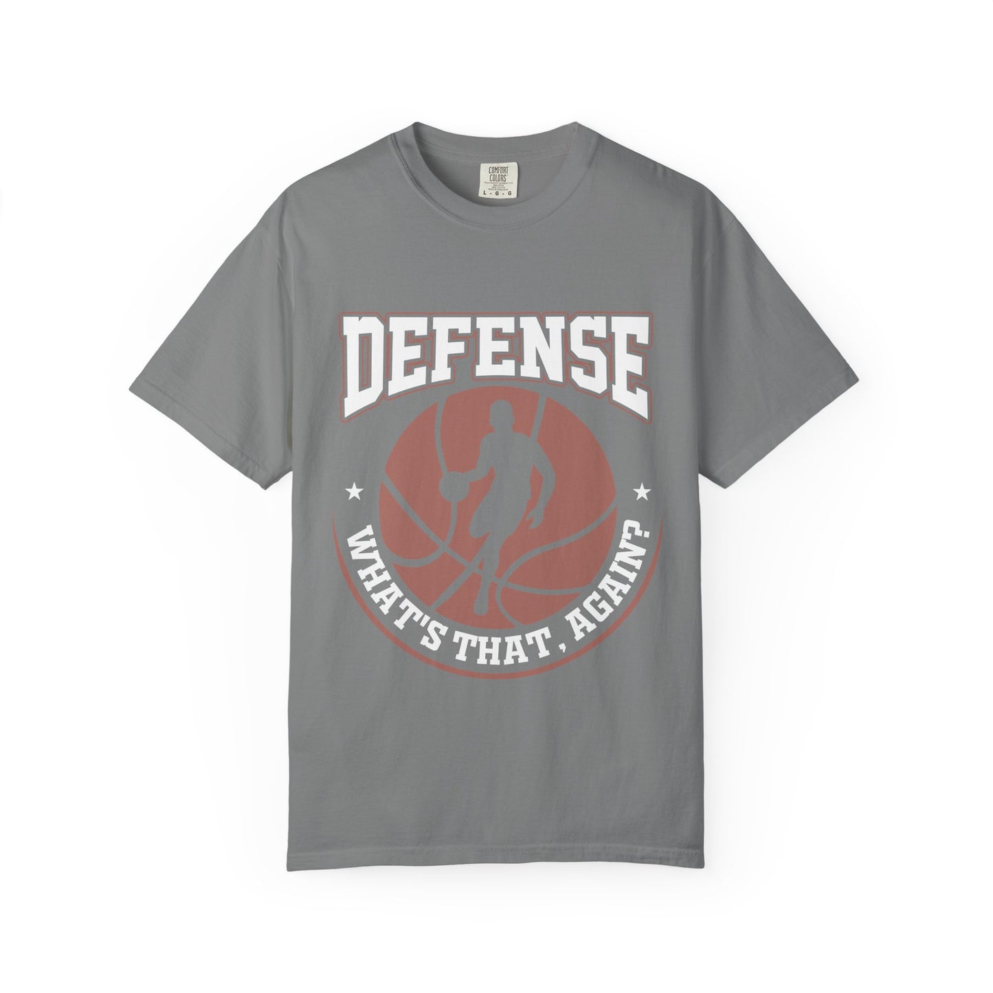 Basketball T-Shirt — "Defense: What's That, Again?" Vintage-Style Athletic Tee - Merit Sell