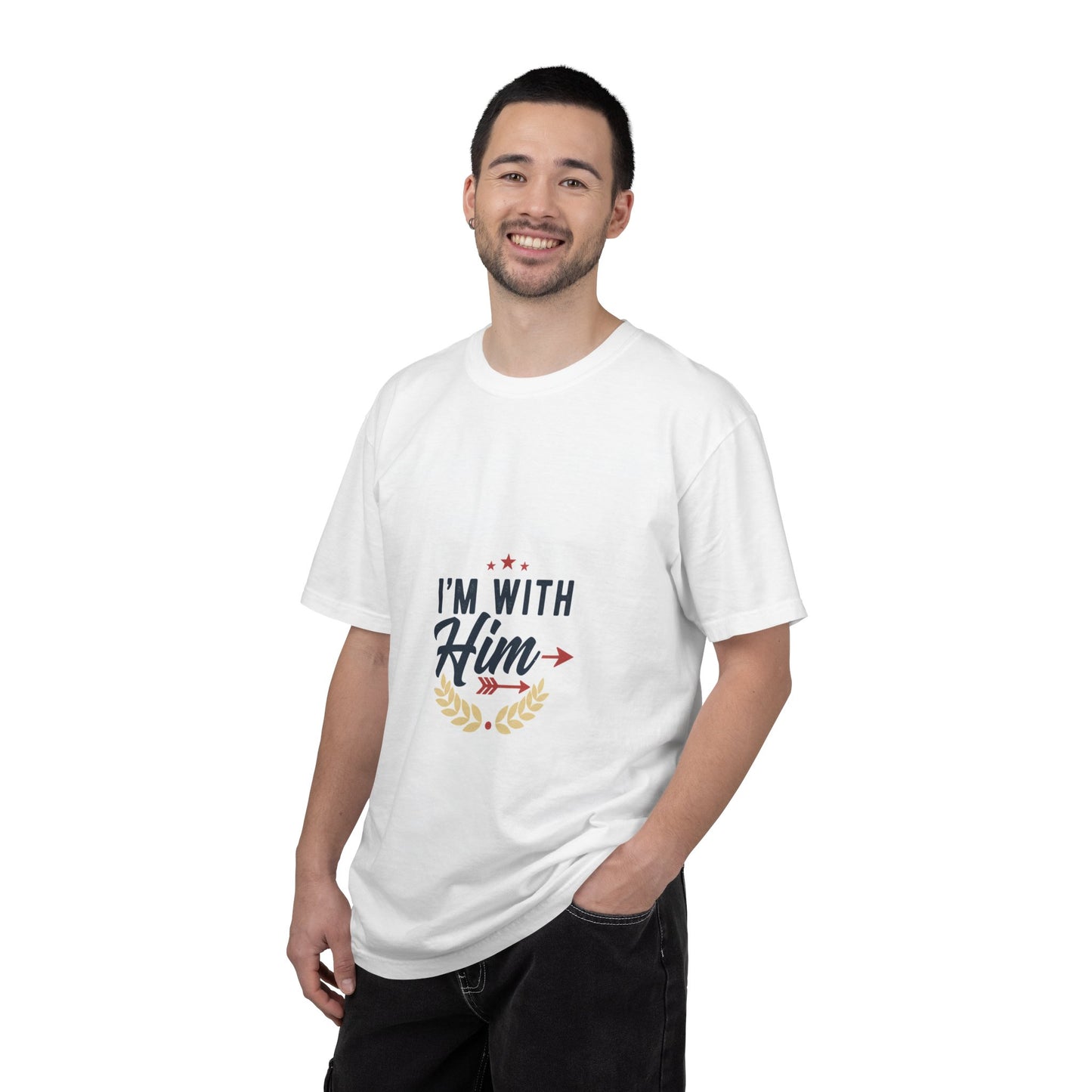 I'm With Him T-Shirt — Patriotic Couple Arrow Graphic Tee
