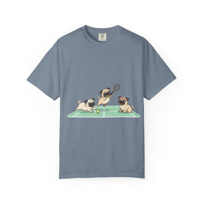 Pug Tennis T-Shirt — Cute Pugs Playing Tennis Graphic Tee