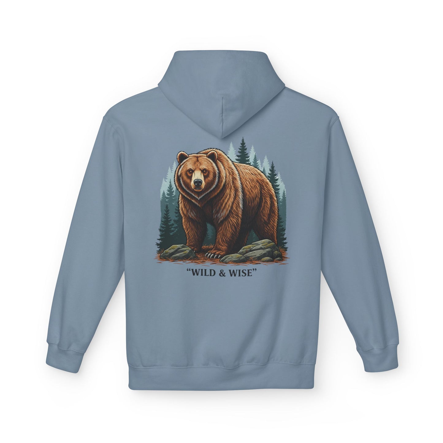 Bear Hoodie — "Wild & Wise" Forest Graphic Pullover