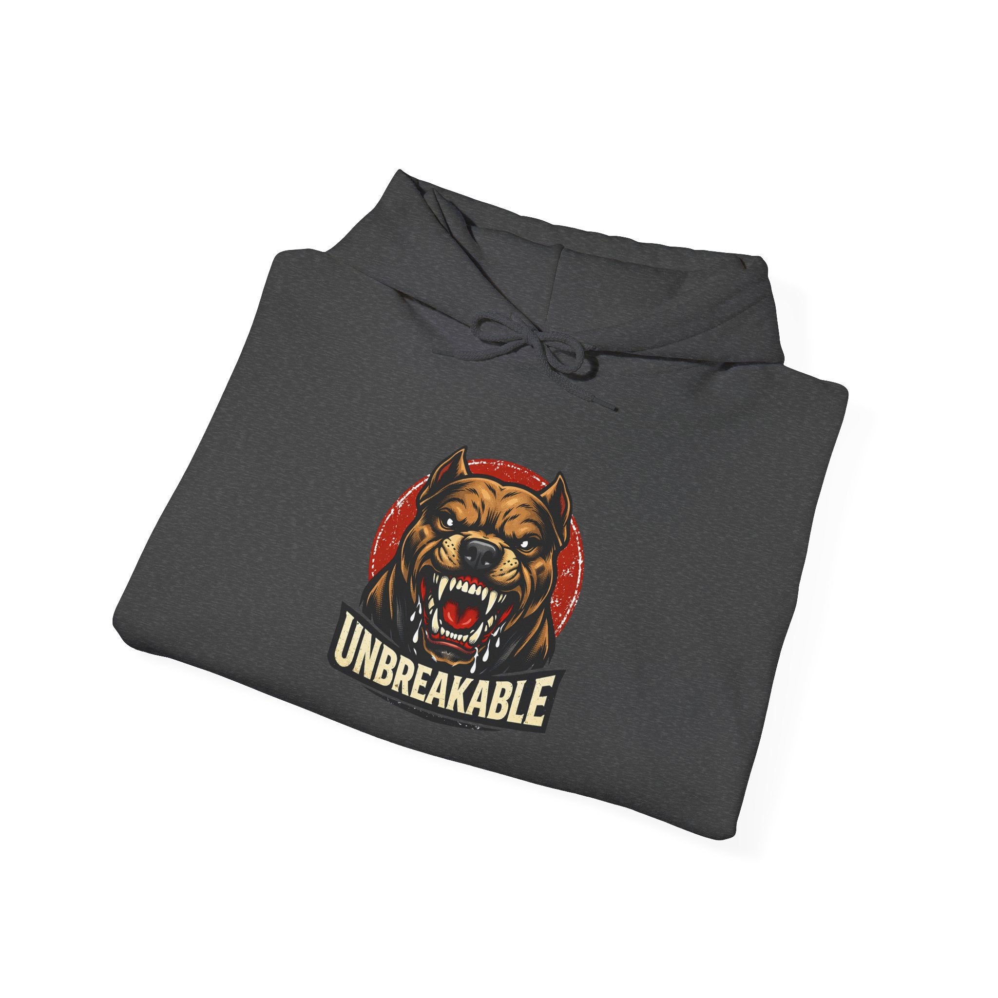 Unbreakable Dog Hoodie — Graphic Pullover with Roaring Dog Design