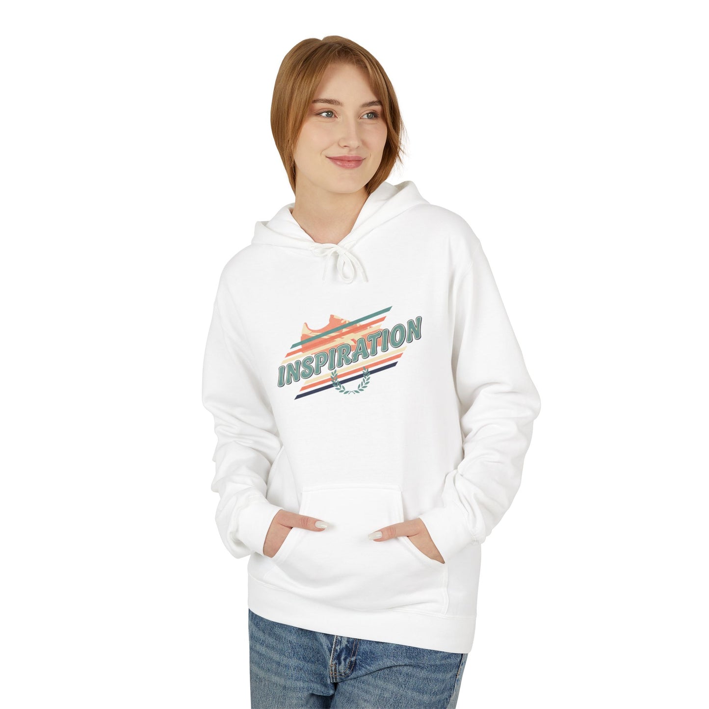 Inspiration Retro Stripe Hoodie — Motivational Pullover for Creatives