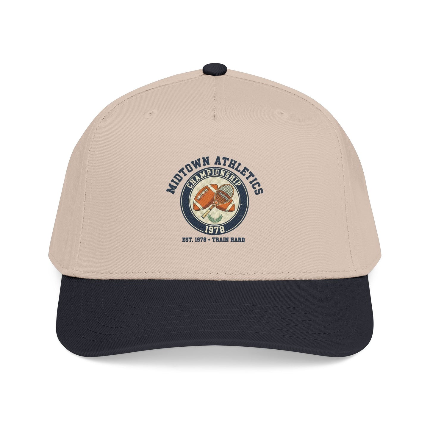 Mid Profile Baseball Cap — Midtown Athletics Vintage Basketball Logo Cap