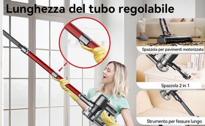 I8 Corded Vacuum Cleaner 23Kpa 600W Stick Vacuum Cleaner With 20ft Line Free-Stand 6 in 1 Handheld Vacuum for Household Cleaning