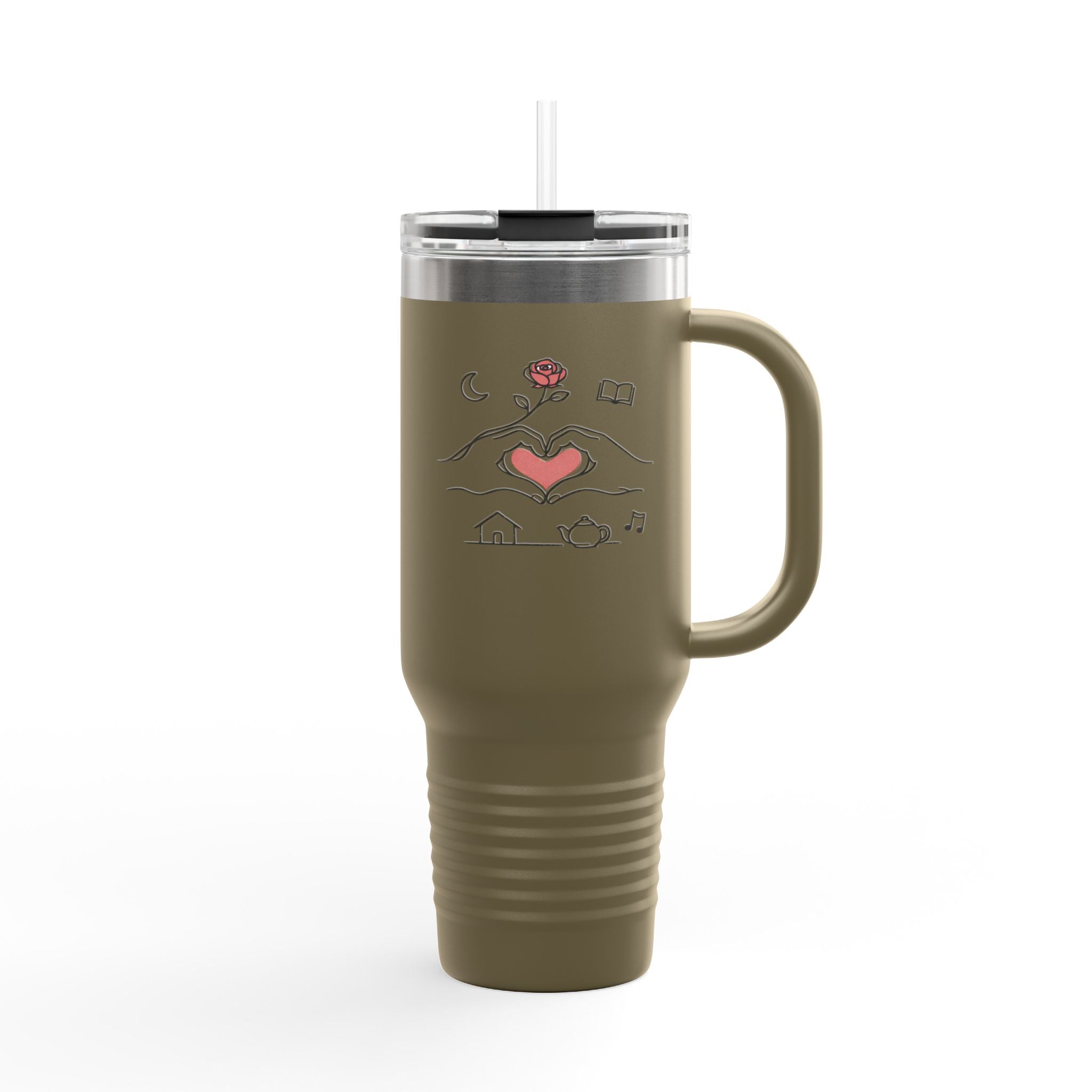 40oz Insulated Travel Mug — Heart & Home Sketch Design