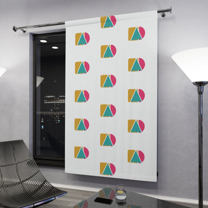 Geometric Color Block Curtain Panel — Modern Mid-Century Window Drapery