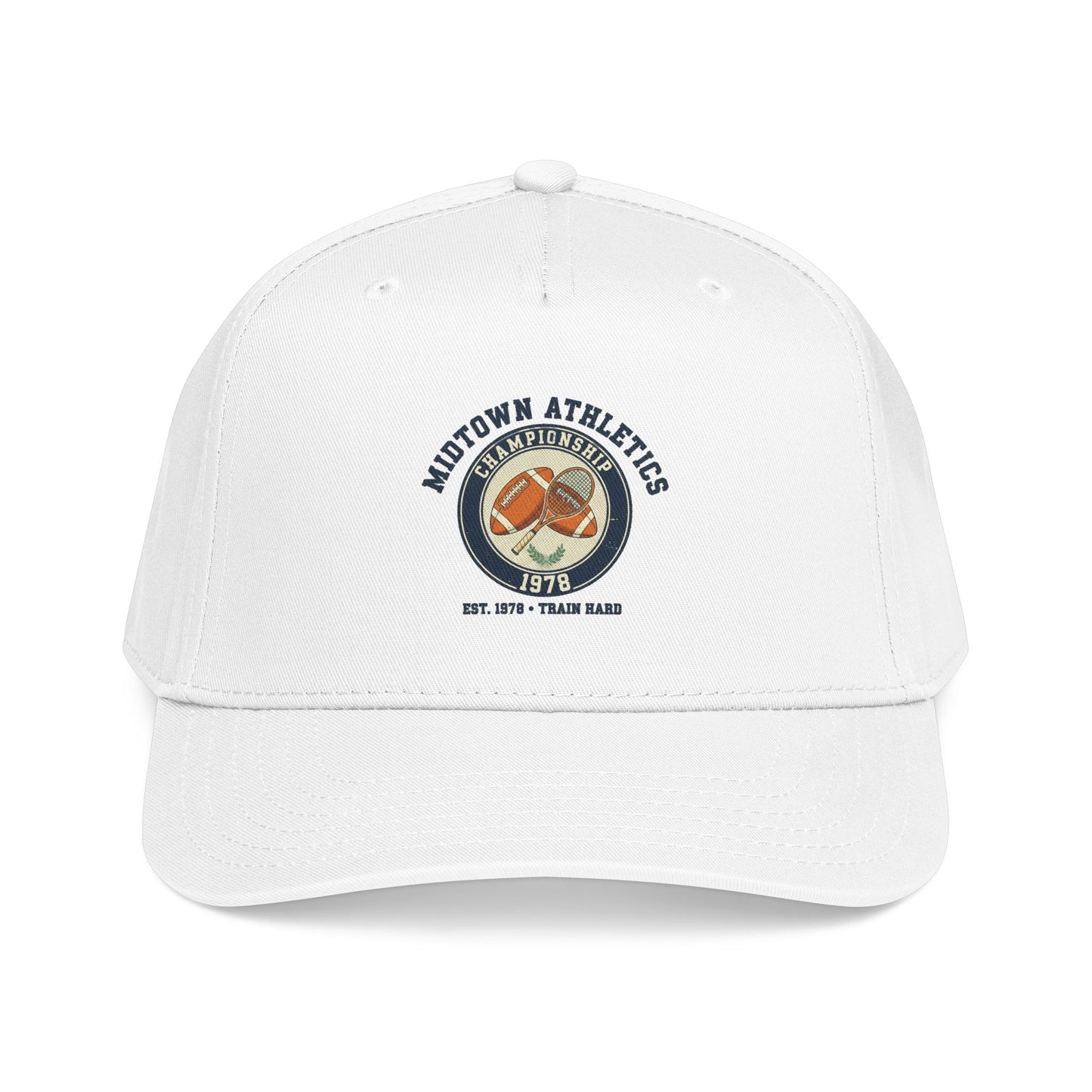 Mid Profile Baseball Cap — Midtown Athletics Vintage Basketball Logo Cap