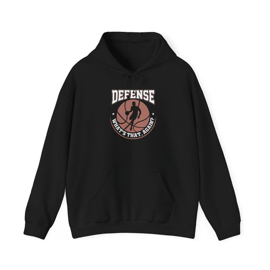 Defense Basketball Hoodie – "Defense What's That Again?" Graphic Pullover - Merit Sell