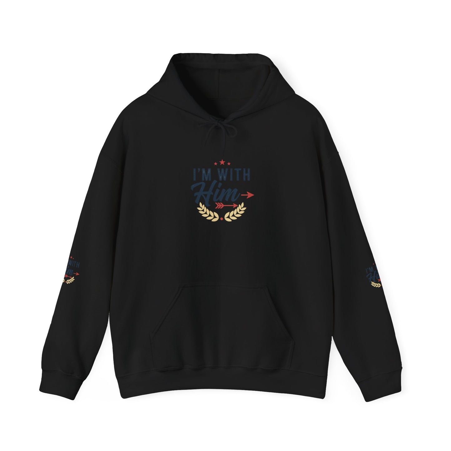 I'm With Him Hoodie — Couples Arrow Design